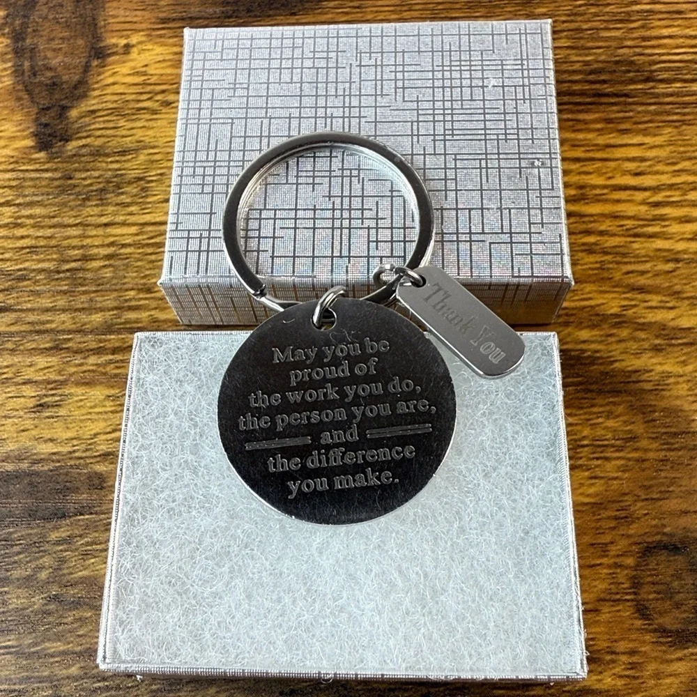 Silver Thank You Keychain